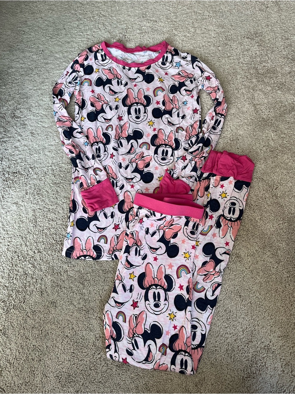 Little Sleepies Girls Minie Mouse Pajama Set